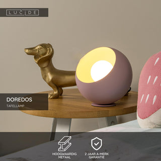 DOREDOS - Tafellamp - Ø 20 cm - 1xE27 - Roze