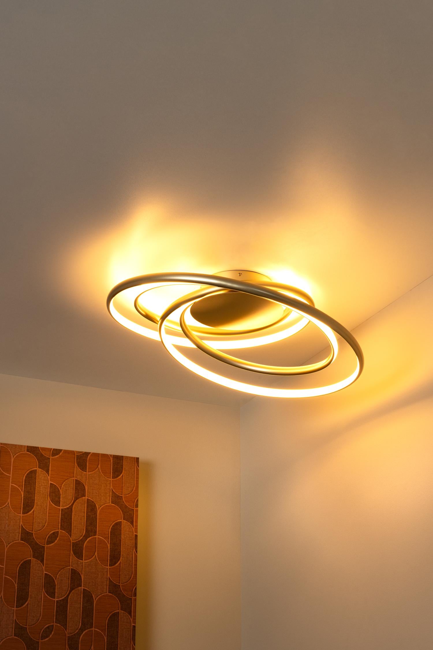 SARDANA - Plafonnier - LED Dimmable - 1x54W 2700K - Or mat / Laiton