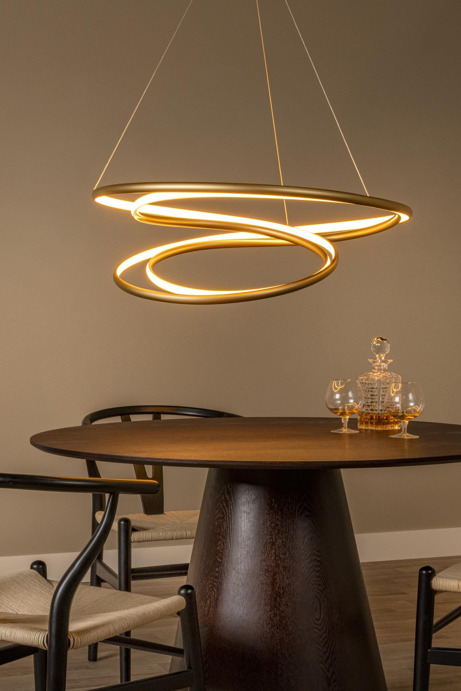 SARDANA - Hanglamp - Ø 80 cm - LED Dimb. - 1x74W 2700K - Mat Goud / Messing
