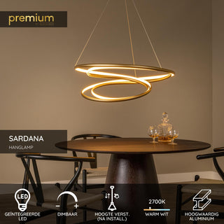 SARDANA - Hanglamp - Ø 80 cm - LED Dimb. - 1x74W 2700K - Mat Goud / Messing