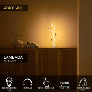 LAMBADA Tafellamp-Champa.-LED Dimb.-19W-2700K-PVC