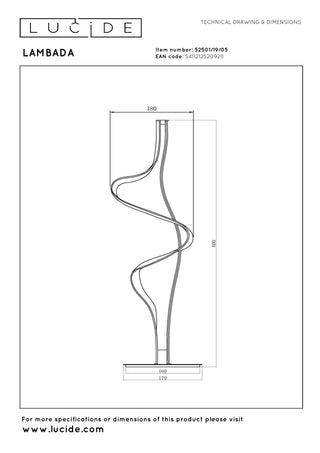 LAMBADA Lampe de table-Champa.-LED Dimm.-19W-2700K-PVC