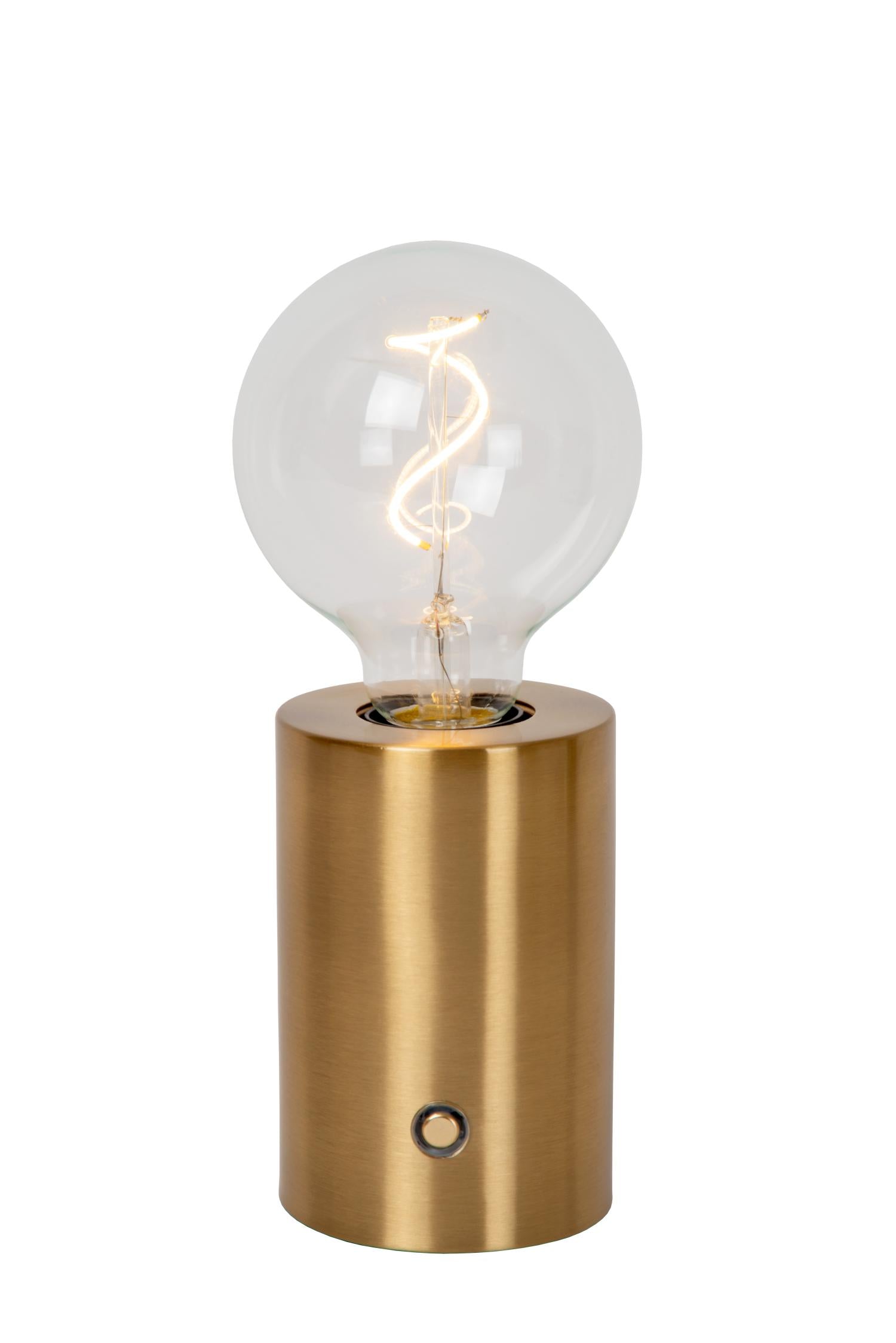 VIVO - Rechargeable table lamp - Battery - Ø 8 cm - LED Dimmable - E27 - 1x1W 2700K - Matt Gold / Brass