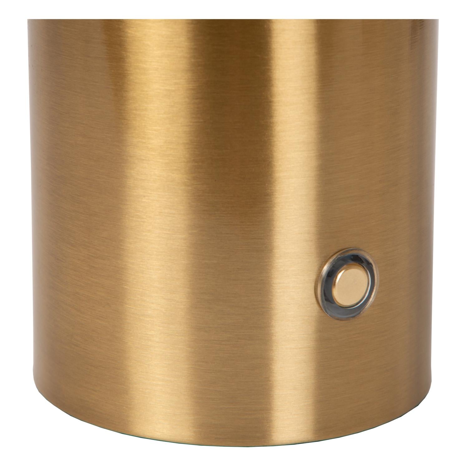 VIVO - Rechargeable table lamp - Battery - Ø 8 cm - LED Dimmable - E27 - 1x1W 2700K - Matt Gold / Brass