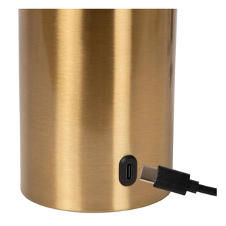 VIVO - Rechargeable table lamp - Battery - Ø 8 cm - LED Dimmable - E27 - 1x1W 2700K - Matt Gold / Brass
