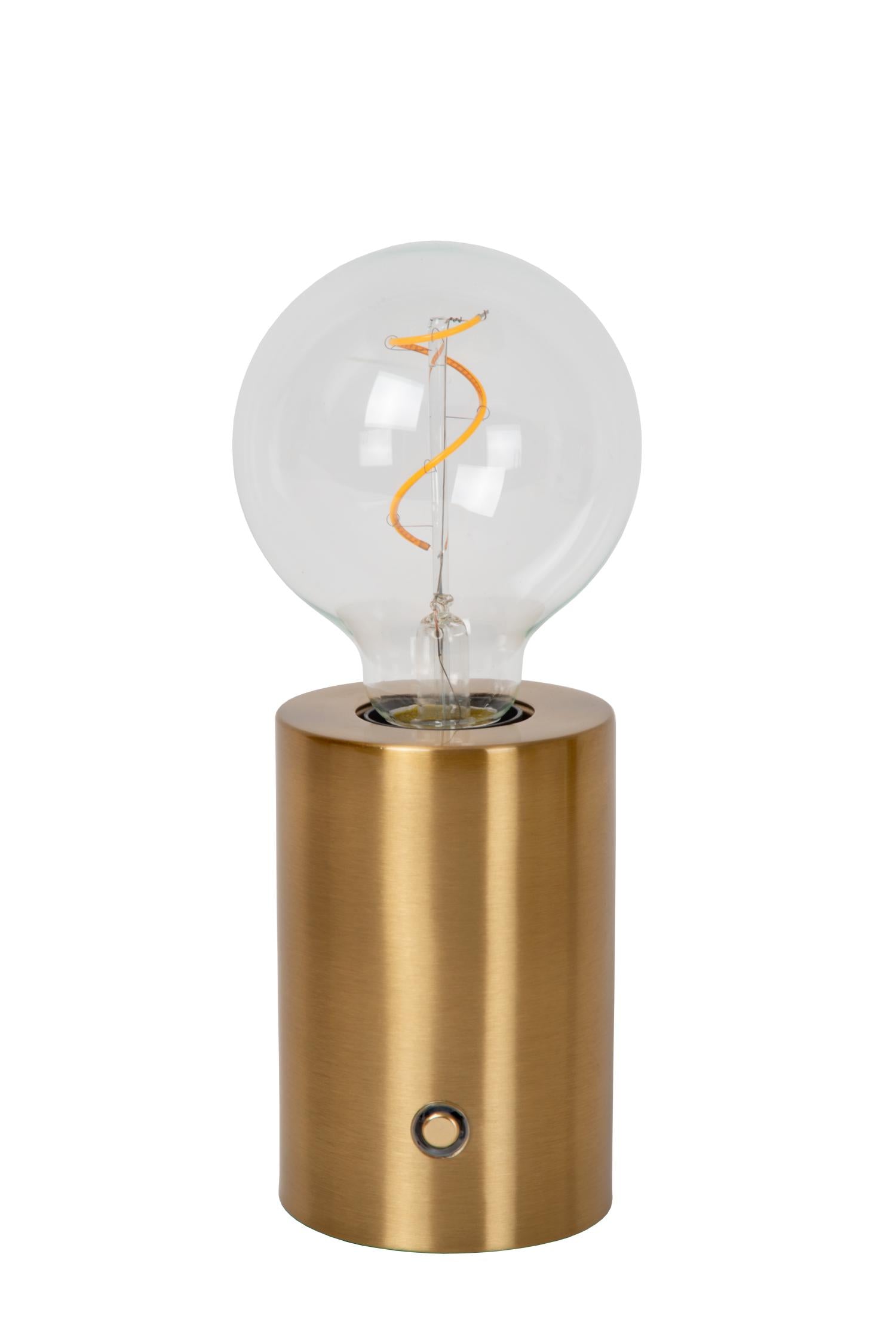 VIVO - Rechargeable table lamp - Battery - Ø 8 cm - LED Dimmable - E27 - 1x1W 2700K - Matt Gold / Brass