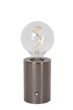 VIVO - Rechargeable table lamp - Battery - Ø 8 cm - LED Dimmable - E27 - 1x1W 2700K - Mat zwart chroom