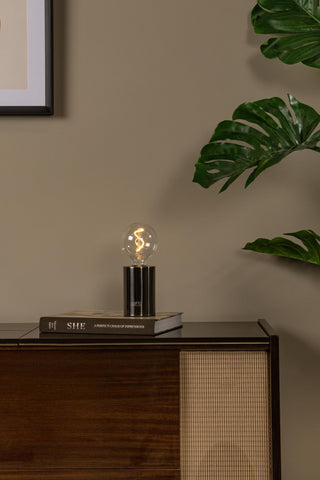 VIVO - Rechargeable table lamp - Battery - Ø 8 cm - LED Dimmable - E27 - 1x1W 2700K - Mat zwart chroom