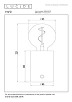 VIVO - Oplaadbare Tafellamp - Accu/Batterij - Ø 8 cm - LED Dimb. - E27 - 1x1W 2700K - Chroom