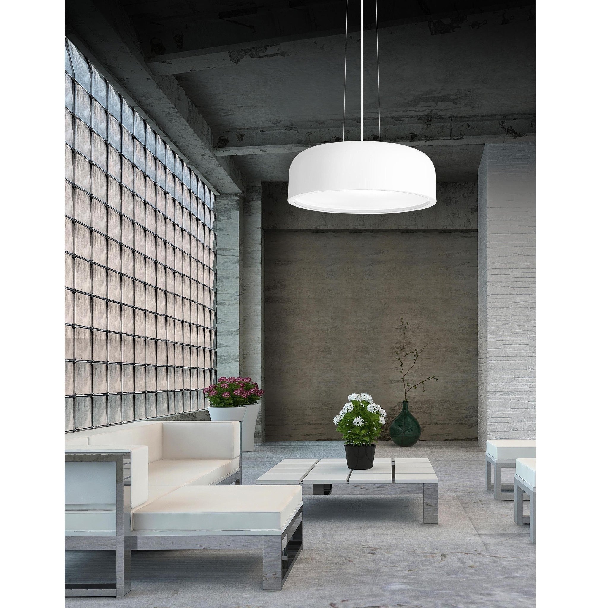 Hanglamp Perleto, wit