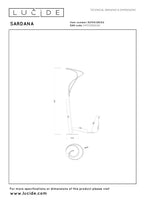 SARDANA - Lampadaire - Ø 44 cm - LED Dimmable - 1x28W 2700K - Or mat / Laiton