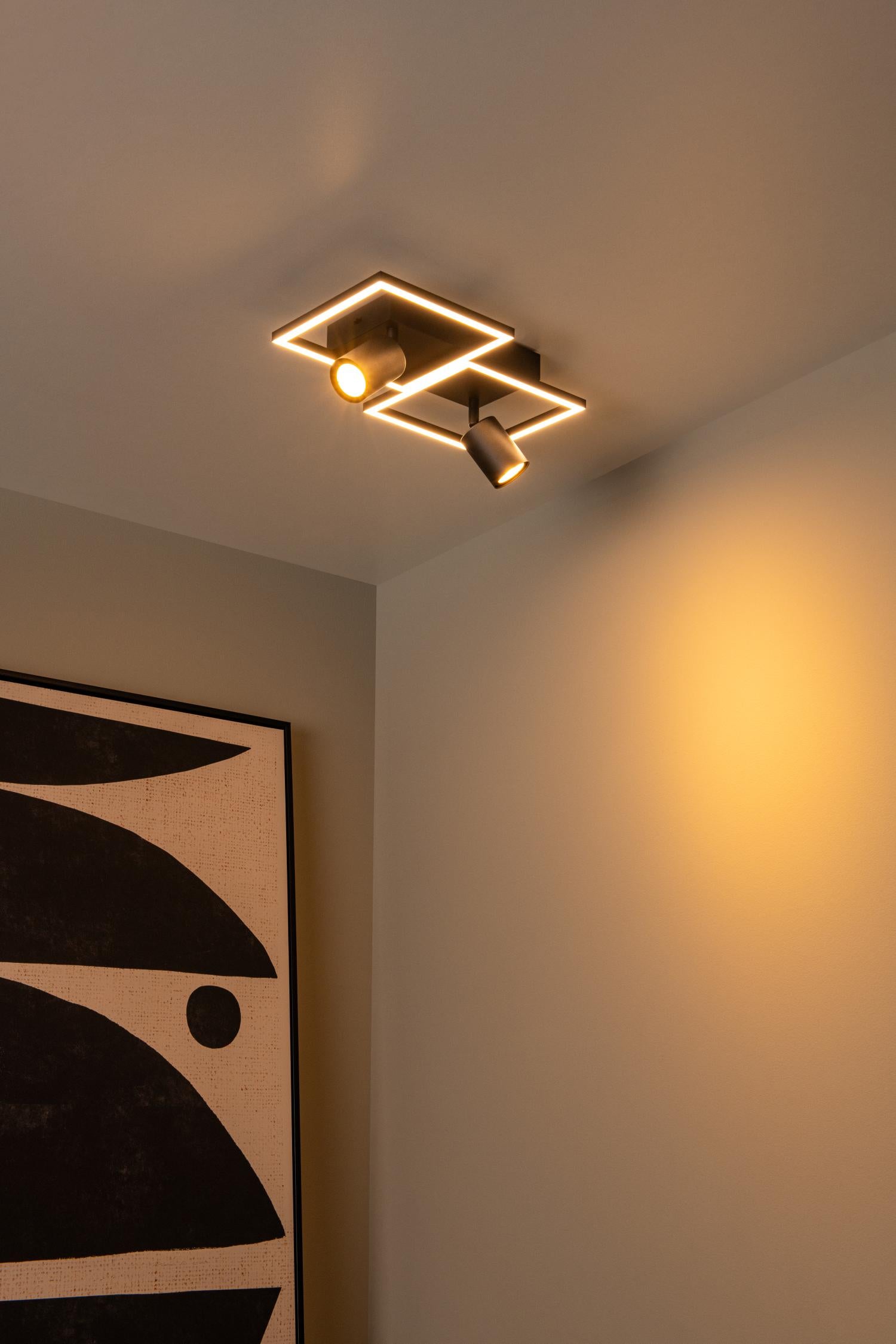 ARIANNE - Ceiling light - LED - 2x Integrated LED - 2xGU10 - CCT - Black