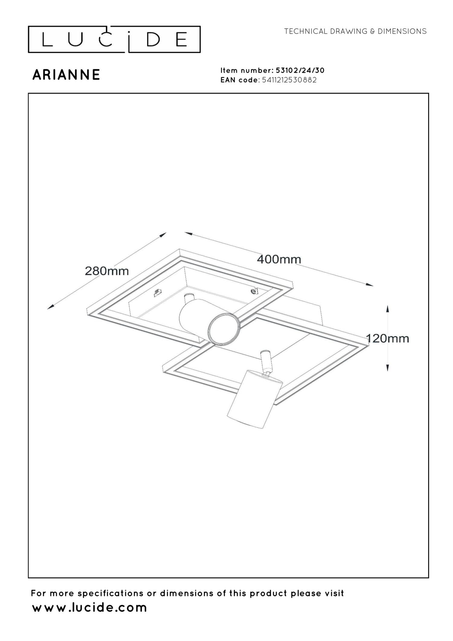 ARIANNE - Ceiling light - LED - 2x Integrated LED - 2xGU10 - CCT - Black