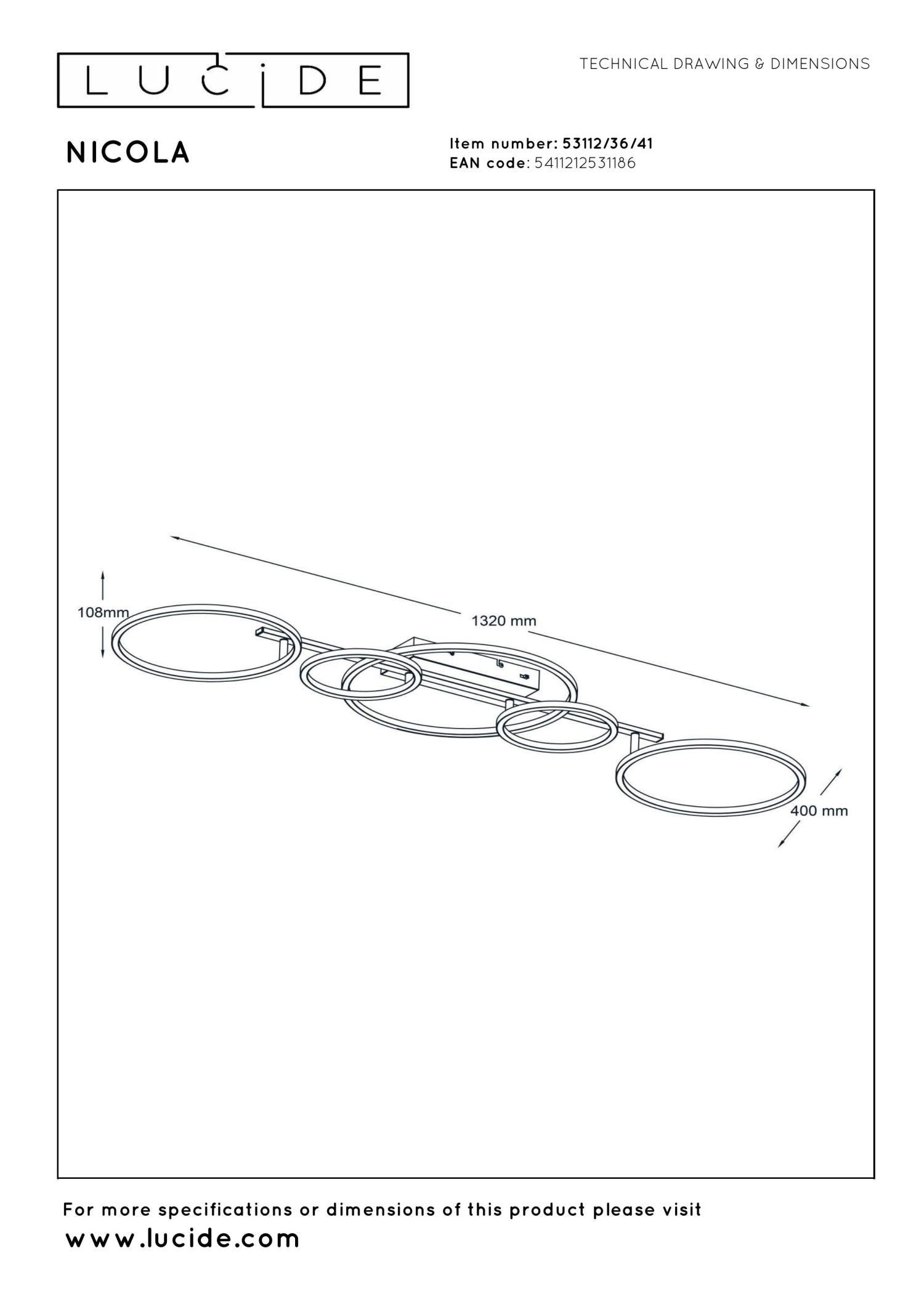 NICOLA - Ceiling light - LED - CCT - 1x37W 2700K/4000K - Taupe | Essential
