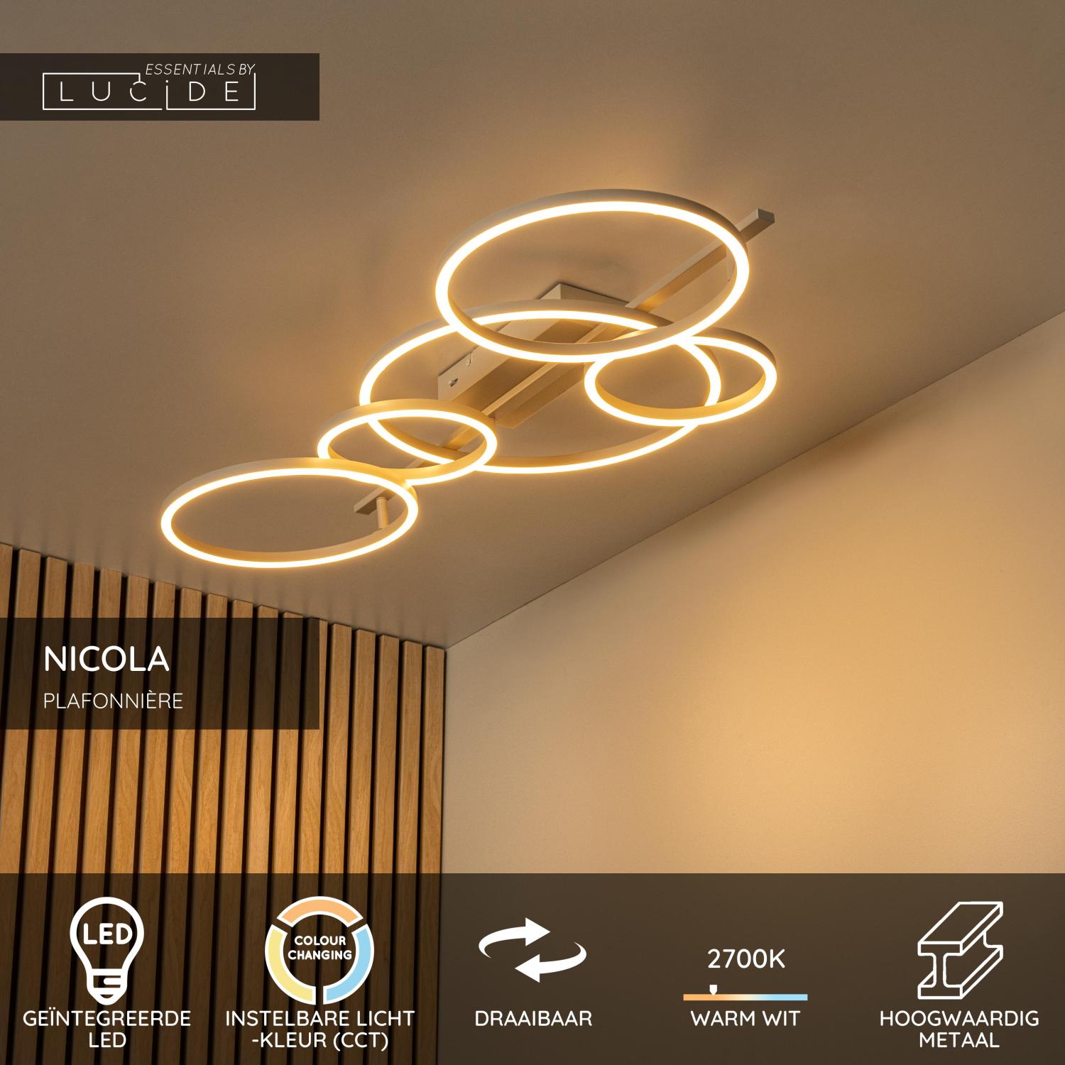 NICOLA - Ceiling light - LED - CCT - 1x37W 2700K/4000K - Taupe | Essential