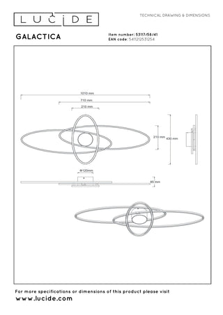 Lucide - GALACTICA - Plafonnier - LED Dimmable - CCT - 1x60W 2700K/4000K - Taupe - IP20