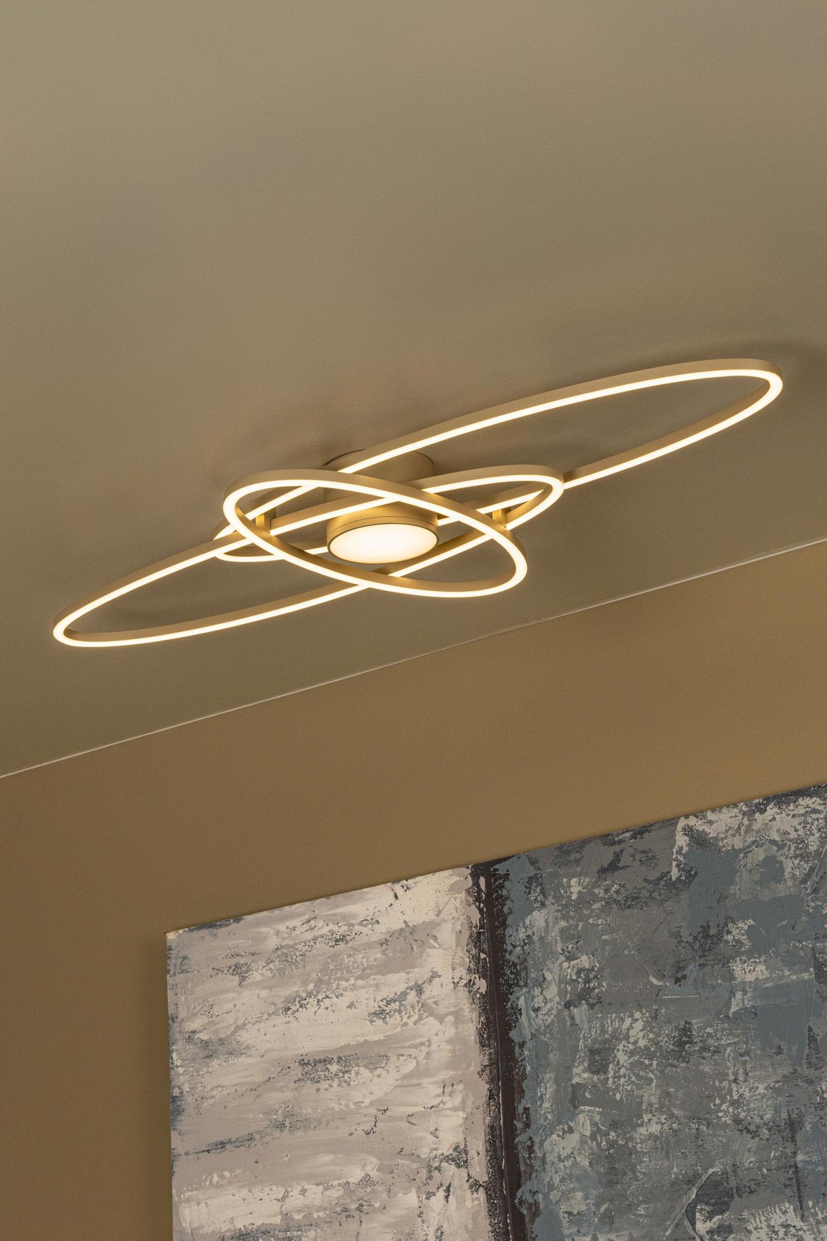 Lucide - GALACTICA - Plafonnier - LED Dimmable - CCT - 1x60W 2700K/4000K - Taupe - IP20