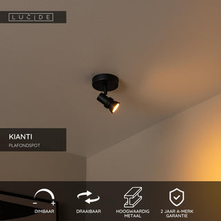 KIANTI - Spot plafonnier - Ø 10 cm - 1xGU10 - Noir