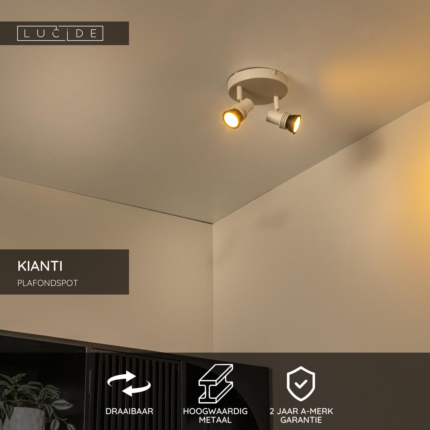 KIANTI - Plafondspot - Ø 15 cm - 2xGU10 - Taupe