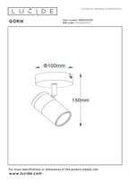 GORIK - Spot plafonnier - 1xGU10 - Noir