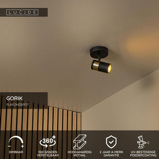 GORIK - Spot plafonnier - 1xGU10 - Noir