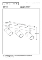GORIK - Spot plafonnier - 3xGU10 - Noir