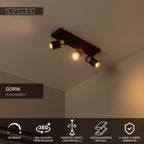 GORIK - Spot plafonnier - 3xGU10 - Noir