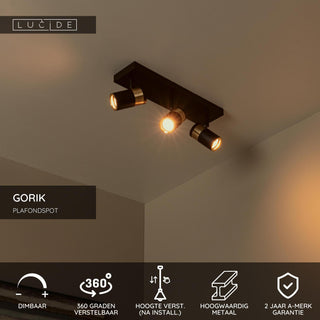 GORIK - Spot plafonnier - 3xGU10 - Noir