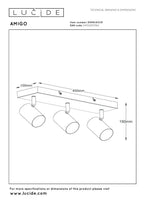AMIGO - Plafondspot - 3xGU10 - Wit
