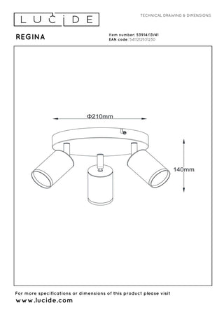REGINA - Ceiling spot - Ø 21 cm - 3xGU10 - Taupe | Essential