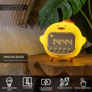 PINCHA DUCK - Oplaadbare Nachtlamp Kinderkamer - Accu/Batterij - LED 3 StepDim - 1x1,5W 2100K - Met muziekfunctie - Geel | Essential