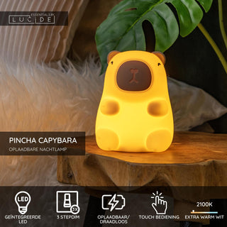 PINCHA CAPYBARA - Veilleuse rechargeable Chambre d'enfant - Batterie/Pile - LED 3 StepDim - 1x0,5W 2100K - Beige | Essential