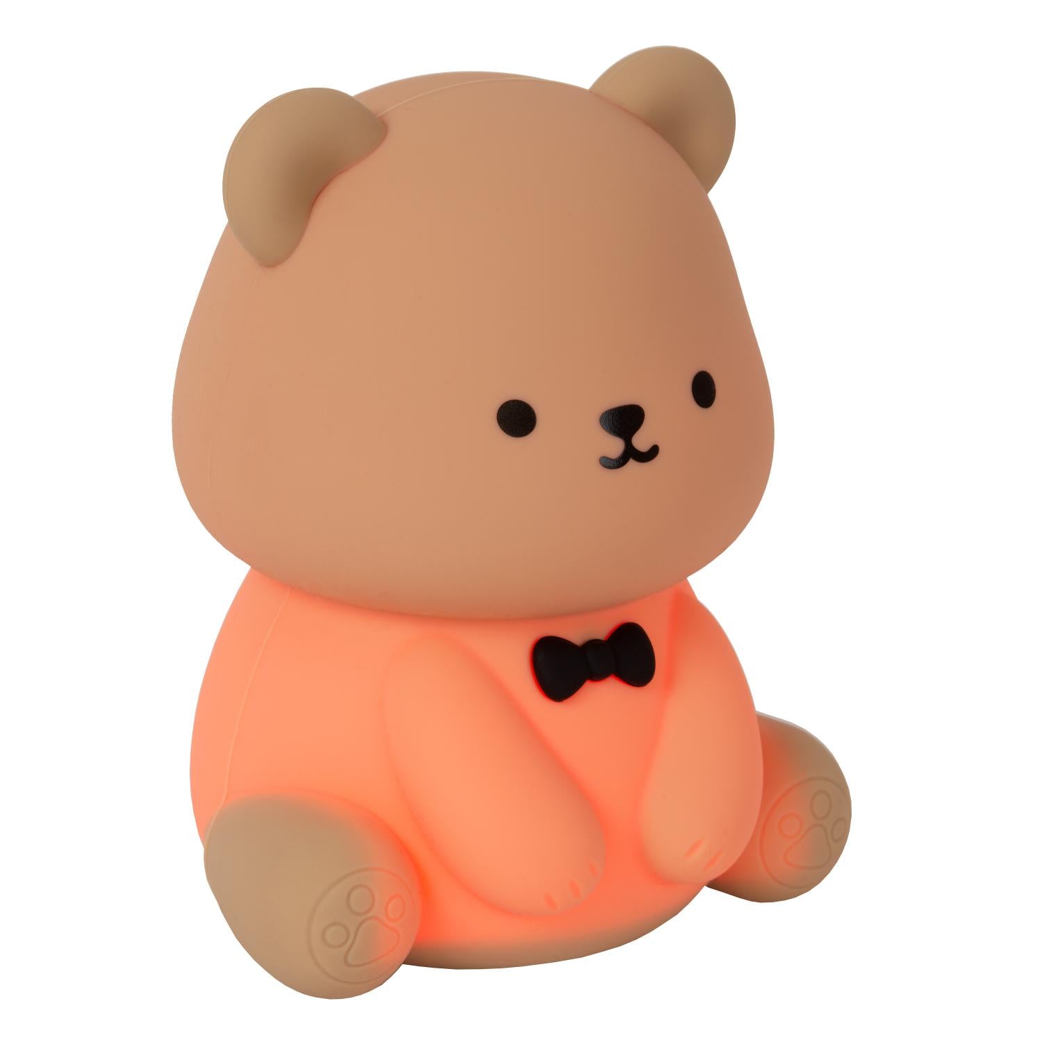 PINCHA BEAR - Oplaadbare Nachtlamp Kinderkamer - Accu/Batterij - LED 3 StepDim - 1x0,5W 2100K - RGB - Bruin | Essential