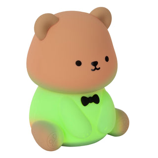 PINCHA BEAR - Veilleuse rechargeable Chambre d'enfant - Batterie/Pile - LED 3 StepDim - 1x0,5W 2100K - RGB - Marron | Essential
