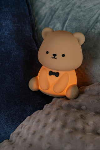 PINCHA BEAR - Veilleuse rechargeable Chambre d'enfant - Batterie/Pile - LED 3 StepDim - 1x0,5W 2100K - RGB - Marron | Essential
