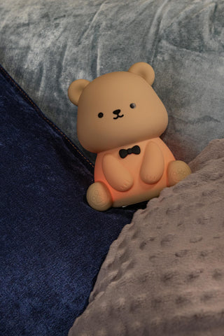 PINCHA BEAR - Veilleuse rechargeable Chambre d'enfant - Batterie/Pile - LED 3 StepDim - 1x0,5W 2100K - RGB - Marron | Essential