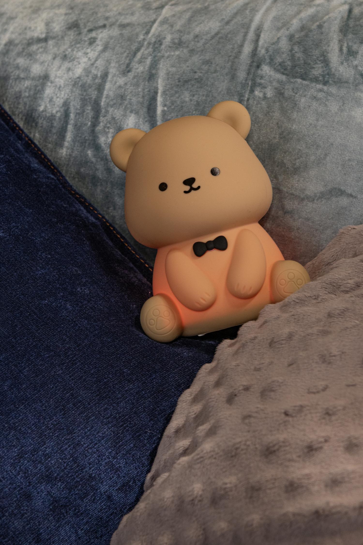PINCHA BEAR - Veilleuse rechargeable Chambre d'enfant - Batterie/Pile - LED 3 StepDim - 1x0,5W 2100K - RGB - Marron | Essential