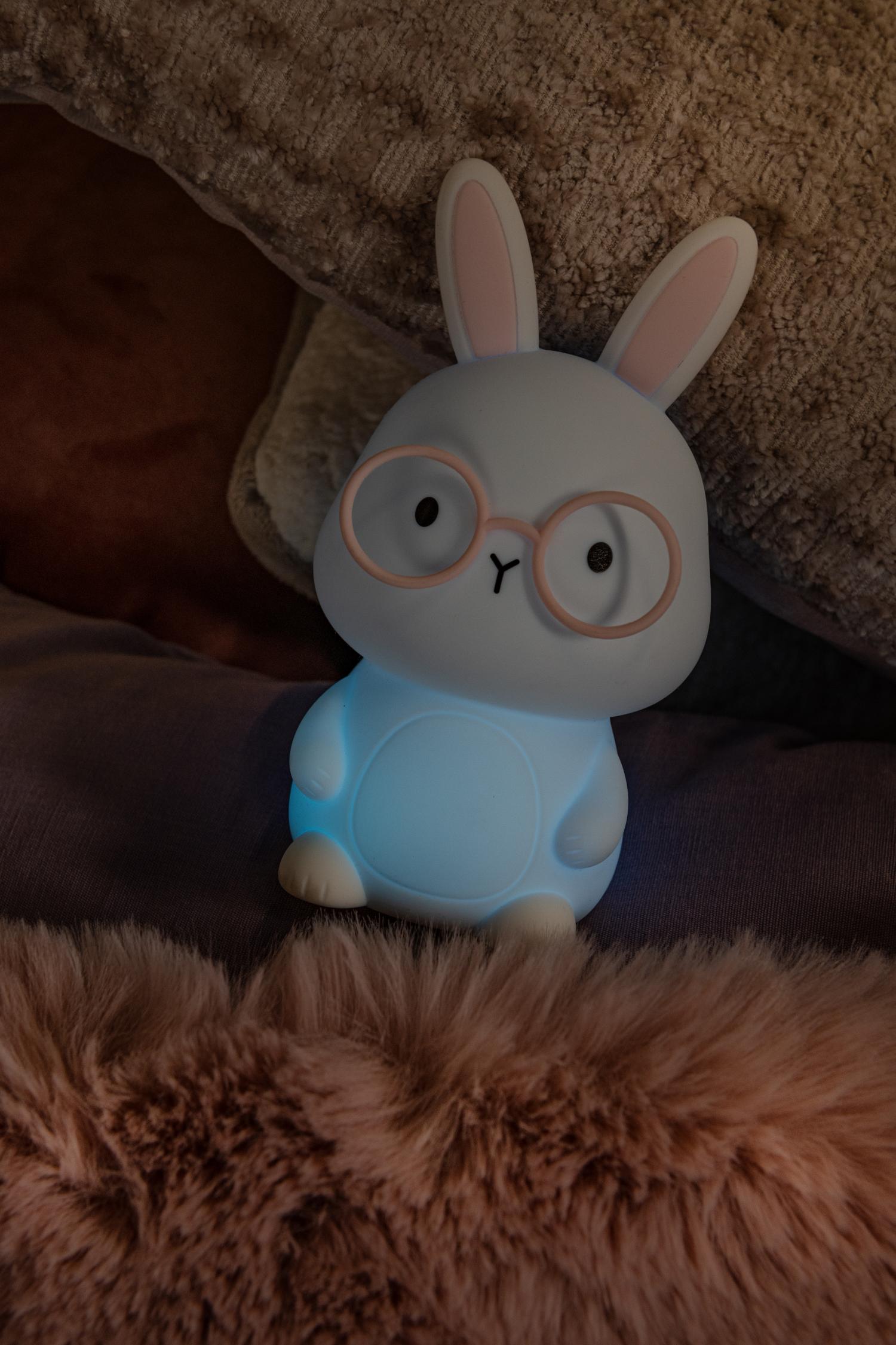PINCHA RABBIT - Oplaadbare Nachtlamp Kinderkamer - Accu/Batterij - LED 3 StepDim - RGB - Wit | Essential