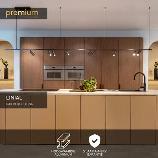 LINIAL Opbouwrail - 1 fase Railsysteem / Railverlichting  - Smart - 48V Track -  2 meter- Mat Zwart Chroom