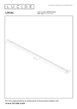 LINIAL Rail apparent - 1 phase Système de rail / Éclairage sur rail - Smart - 48V Track - 1 mètre- Chrome noir mat