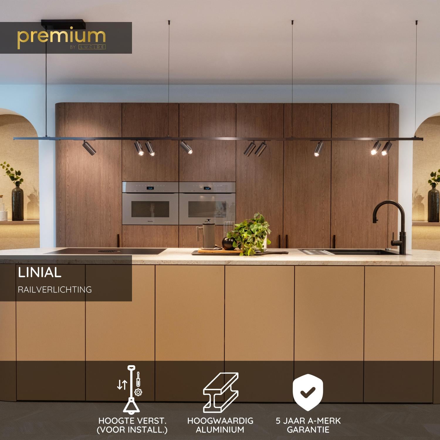 LINIAL Suspension for surface-mounted driver - 1-phase Track system / Track lighting - Smart - 48V Track - Matt black chrome