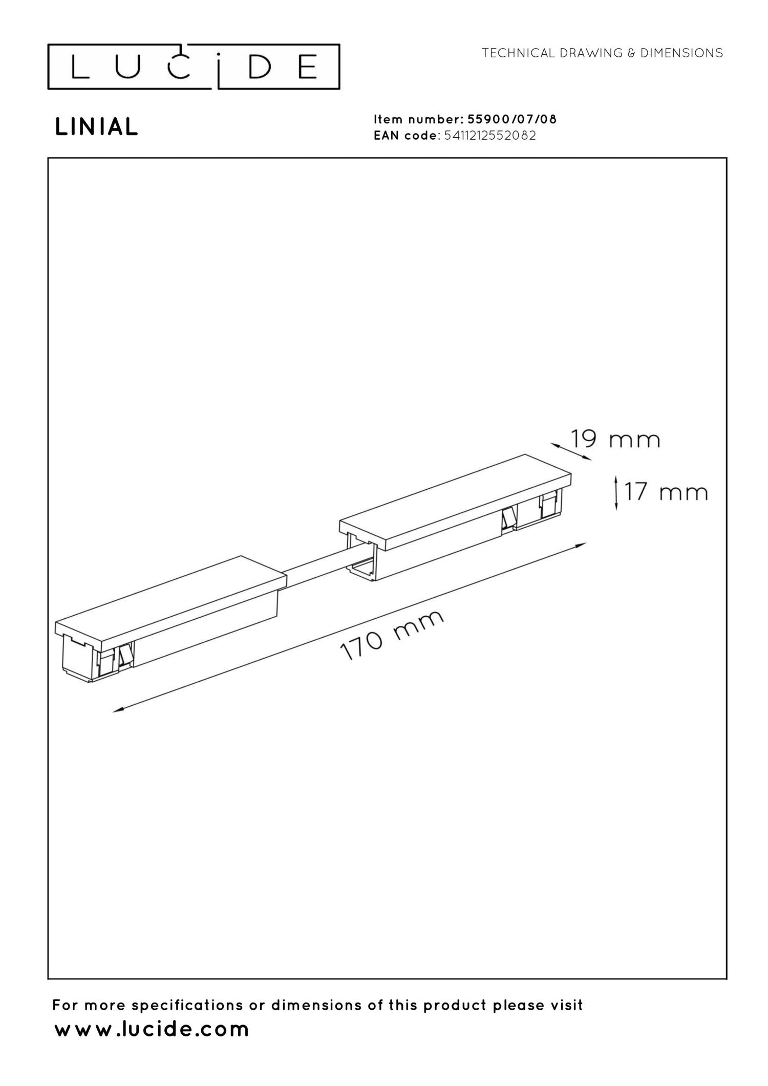 LINIAL Flexible connector - 1-phase Track system / Track lighting - Smart - 48V Track - Matt black chrome