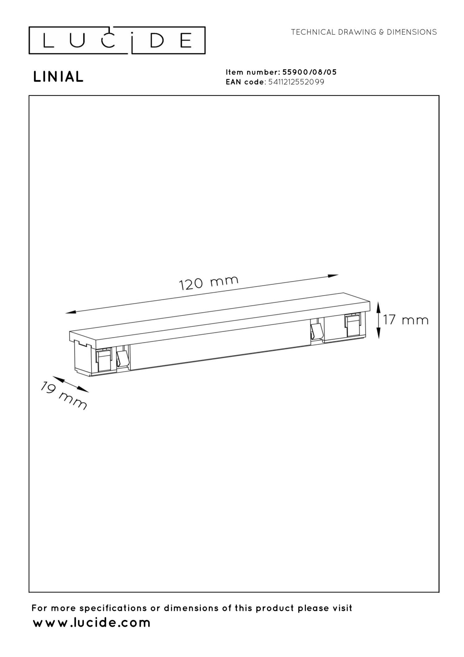 LINIAL Straight connector - 1-phase Track system / Track lighting - Smart - 48V Track - Champagne