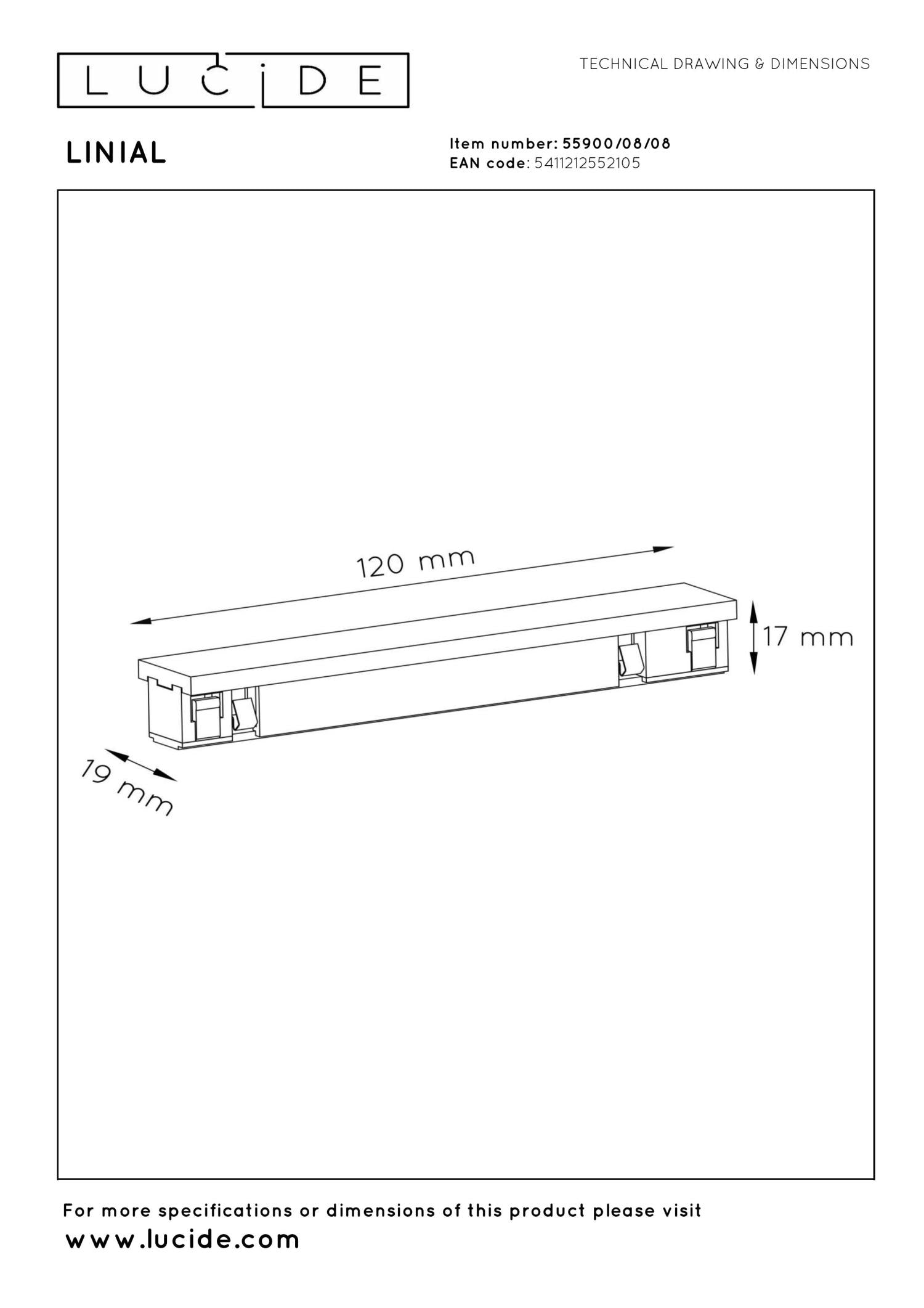 LINIAL Recht -koppelstuk - 1-fase Railsysteem / Railverlichting - Smart - 48V Track - Mat Zwart Chroom