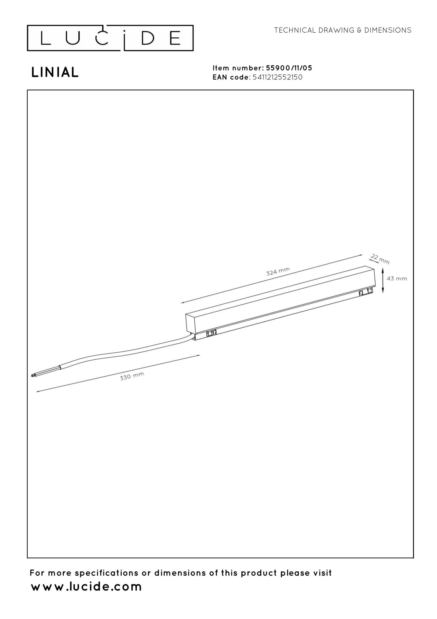 LINIAL Driver apparent 200W  - 1 phase Système de rail / Éclairage sur rail  - Smart - 48V Track - Champagne