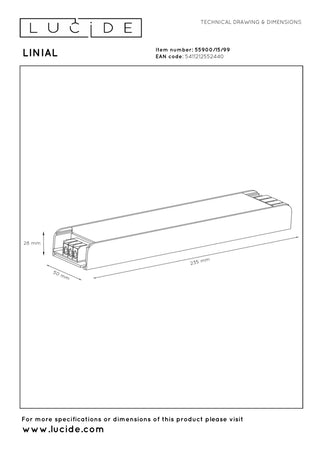 LINIAL Inbouwdriver 200W - 1-fase Railsysteem / Railverlichting - Smart - 48V Track - Grijs