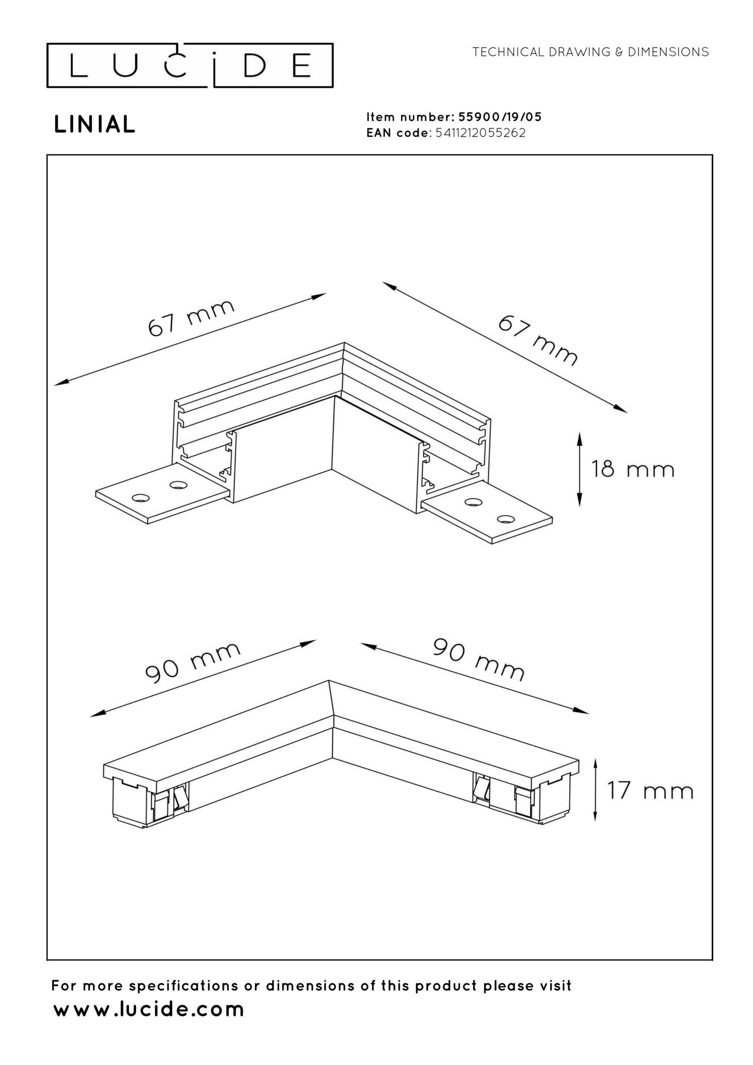 LINIAL L-connector - 1-phase Track system / Track lighting - Smart - 48V Track - Champagne
