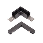 LINIAL L-koppelstuk - 1-fase Railsysteem / Railverlichting - Smart - 48V Track - Mat Zwart Chroom