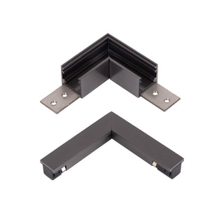 LINIAL L-koppelstuk - 1-fase Railsysteem / Railverlichting - Smart - 48V Track - Mat Zwart Chroom