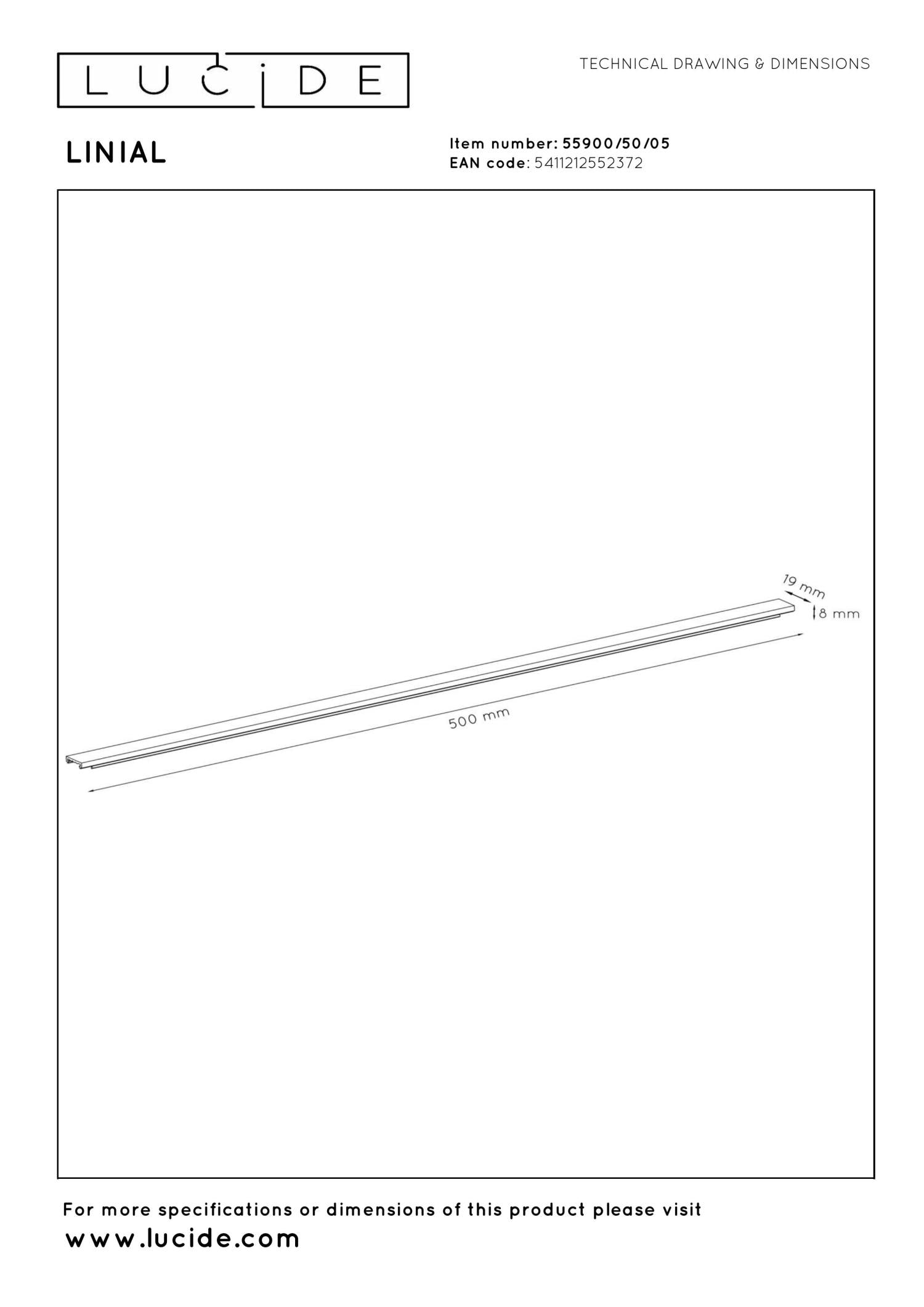 LINIAL Afdekplaat/cover- 1-fase Railsysteem / Railverlichting - Smart - 48V Track - 50 CM - Champagne